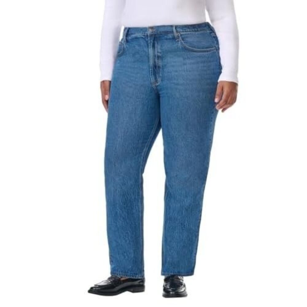 Kirkland Signature Women 14 High Rise Straight Leg Jeans Denim Pants Inseam 30"